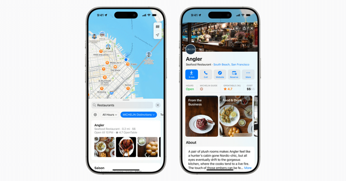 ตอนนี้ Apple Maps แสดง Michelin Stars และร้านอาหารผู้เชี่ยวชาญ/บทวิจารณ์โรงแรม